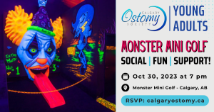 Monster Mini Golf Calgary Ostomy Young Adults Group October 2023